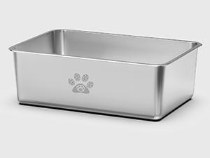 PTLOM Stainless Steel Cat Litter Box High Side, No Lid Large Space, Splash-proof Non-stick Cat Pet Supplies