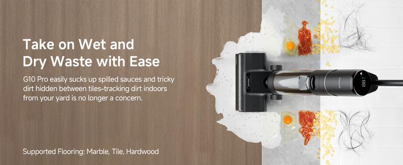 DREAME G10 Pro Vacuum Mop, Wet Dry Vacuum Cleaner, Cordless Vacuum Mop All in One for Hard Floors