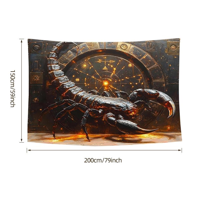 1pc Mystical Scorpio Celestial Tapestry Fantasy Wall Tapestry High-Definition Printing Polyester Tapestries for Bedroom Living Room University Dormitory Indoor Wall Decoration Tapestries with Free Installation Package As Birthday Gift for Friends