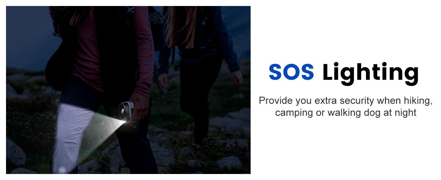 Lentorgi-Portable Fan,Clip Fan Rechargeable With stand,4 Speeds Strong Airflow Small Fan Waist,Weight reduction design,for Travel Camping Outdoor Jobsite,Camping Essentials-Black and Gray