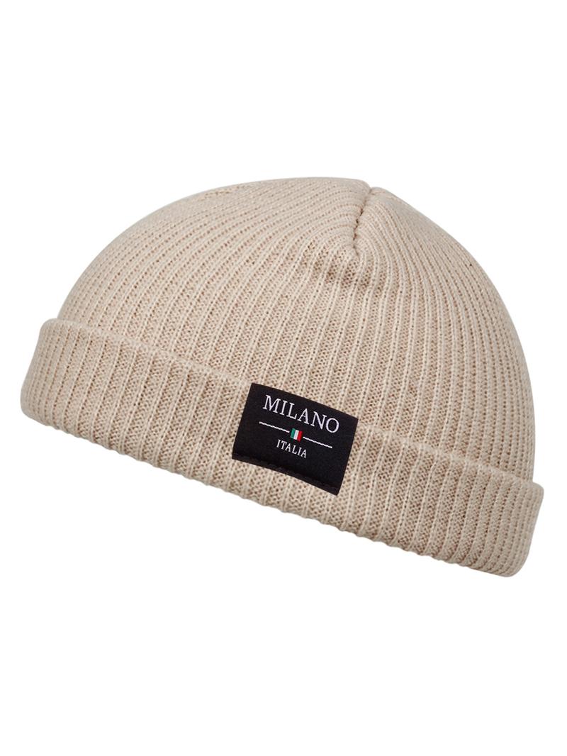 Unisex Milano Italia Knit Turban Hat, Asymmetrical Design, Casual Woven Fabric, Outdoor Sun Protection, Travel Beach Vacation, Knit Hats