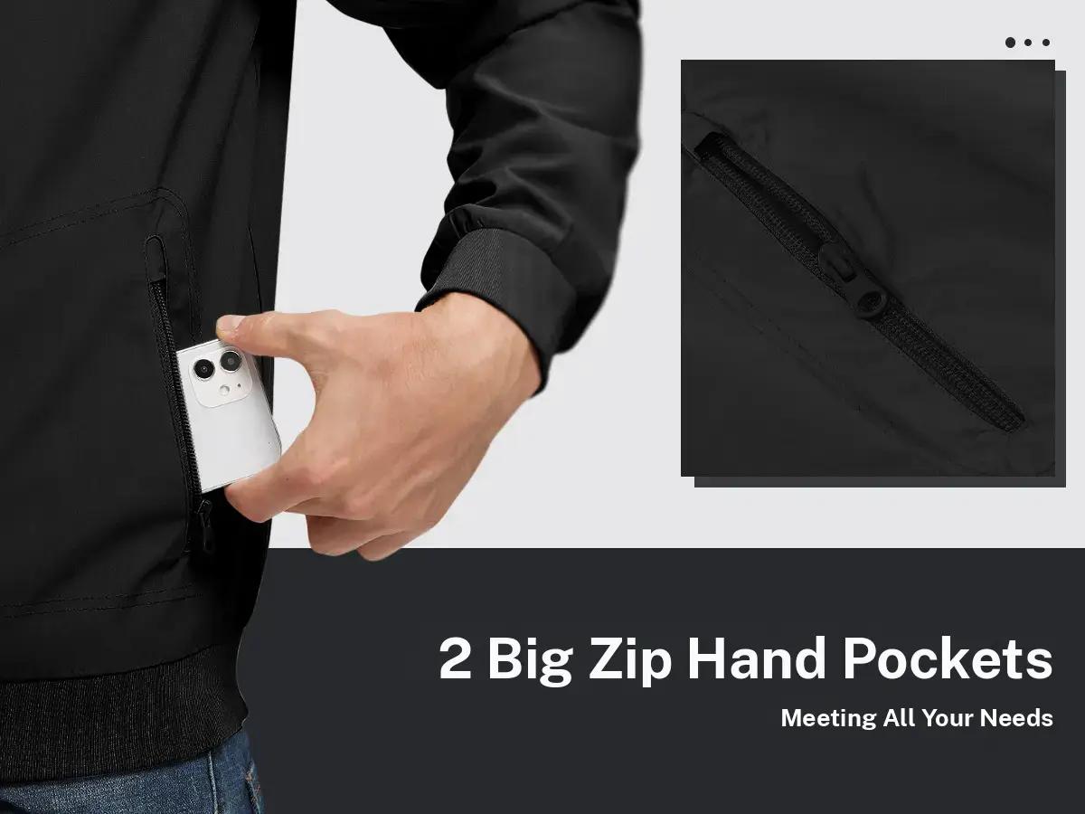 GOPUNE Menswear【Plus Size,S-XXXXL】Flight Jacket Lightweight Bomber Jacket  Track Coat Casual Windbreaker Fall Zip Up Coat with 5 Pockets For Outdoor Work  Spring  and Fall Outfits