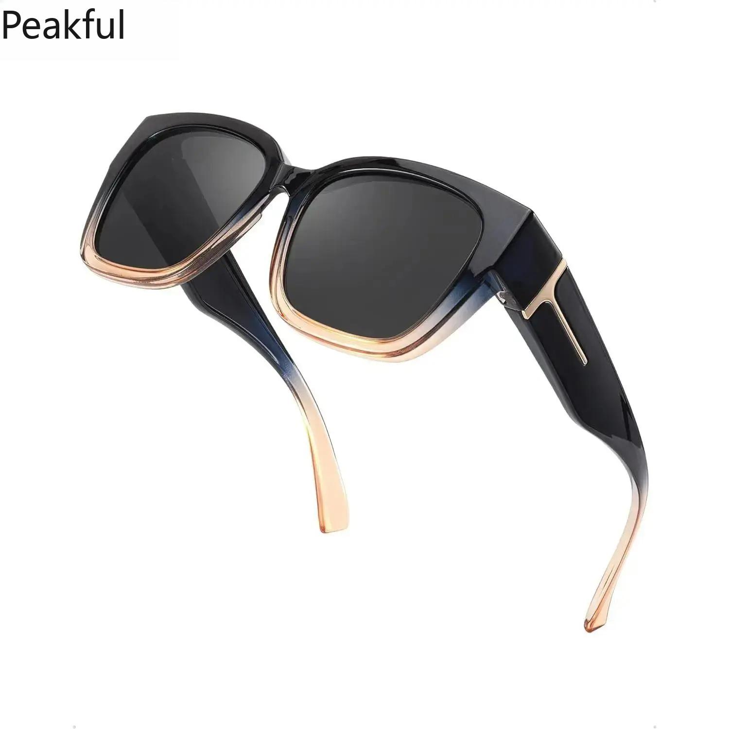 UV400 Polarized Fit Over Sunglasses | Mirrored Rectangular Frame for Unisex | Anti-Glare Protection | Wear Over Prescription Glasses | Durable Shades for Outdoor Sports, Driving, & Casual Use