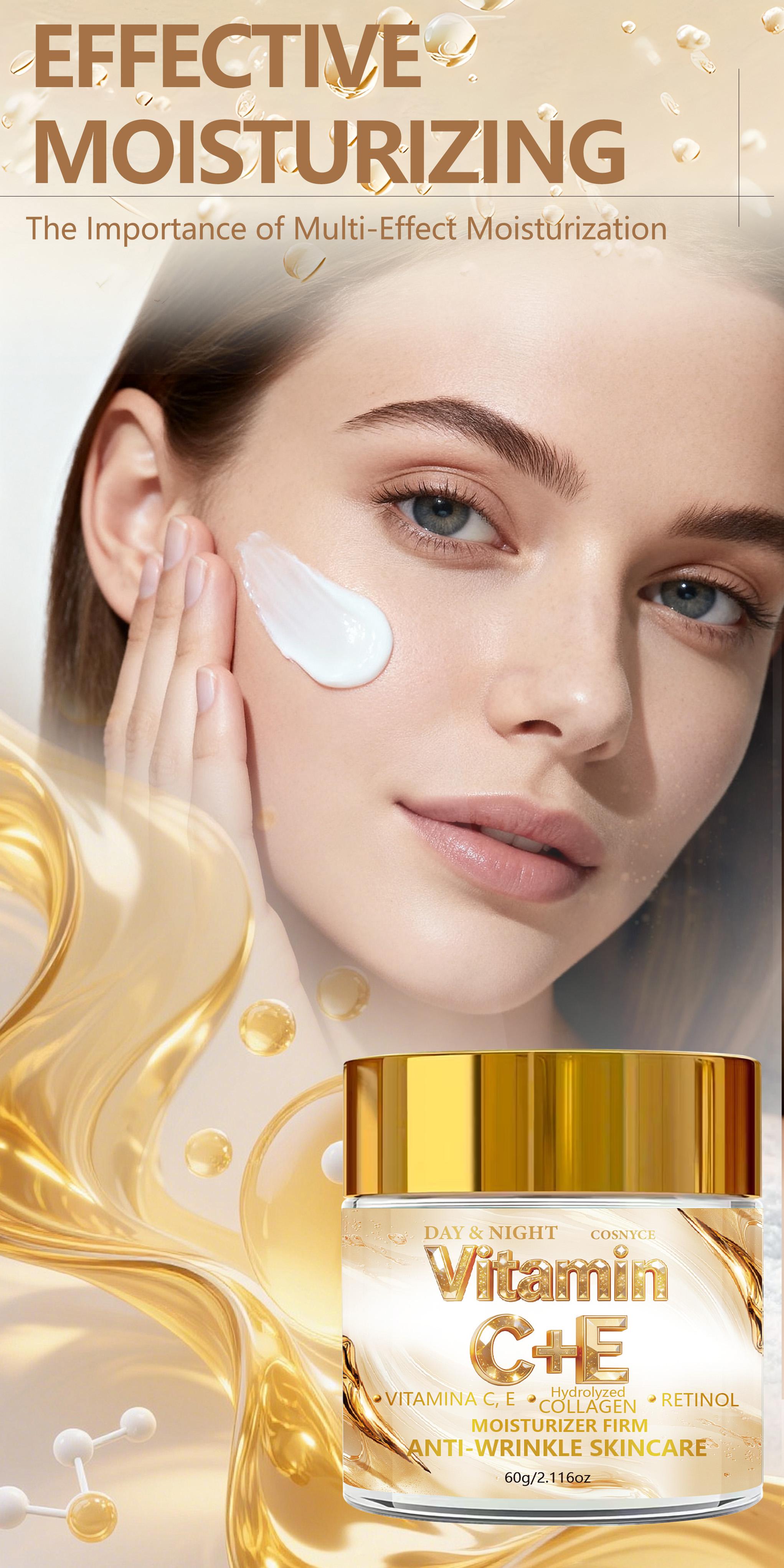 Cosnyce Vitamin C Face Cream with Niacinamide and Retinol, Skincare, Moisturizing & Firming, Ideal for All Skin Types