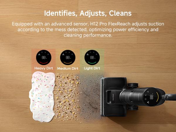 DREAME H12 Pro FlexReach Vacuum Mop, Wet Dry Vacuum Cleaner, 0 Tangle Cordless Vacuum Mop All-in-One for Hard Floors, 180° Lie-Flat Floor Cleaner Machine with 194°F Hot Self-Cleaning, 50Mins Runtime