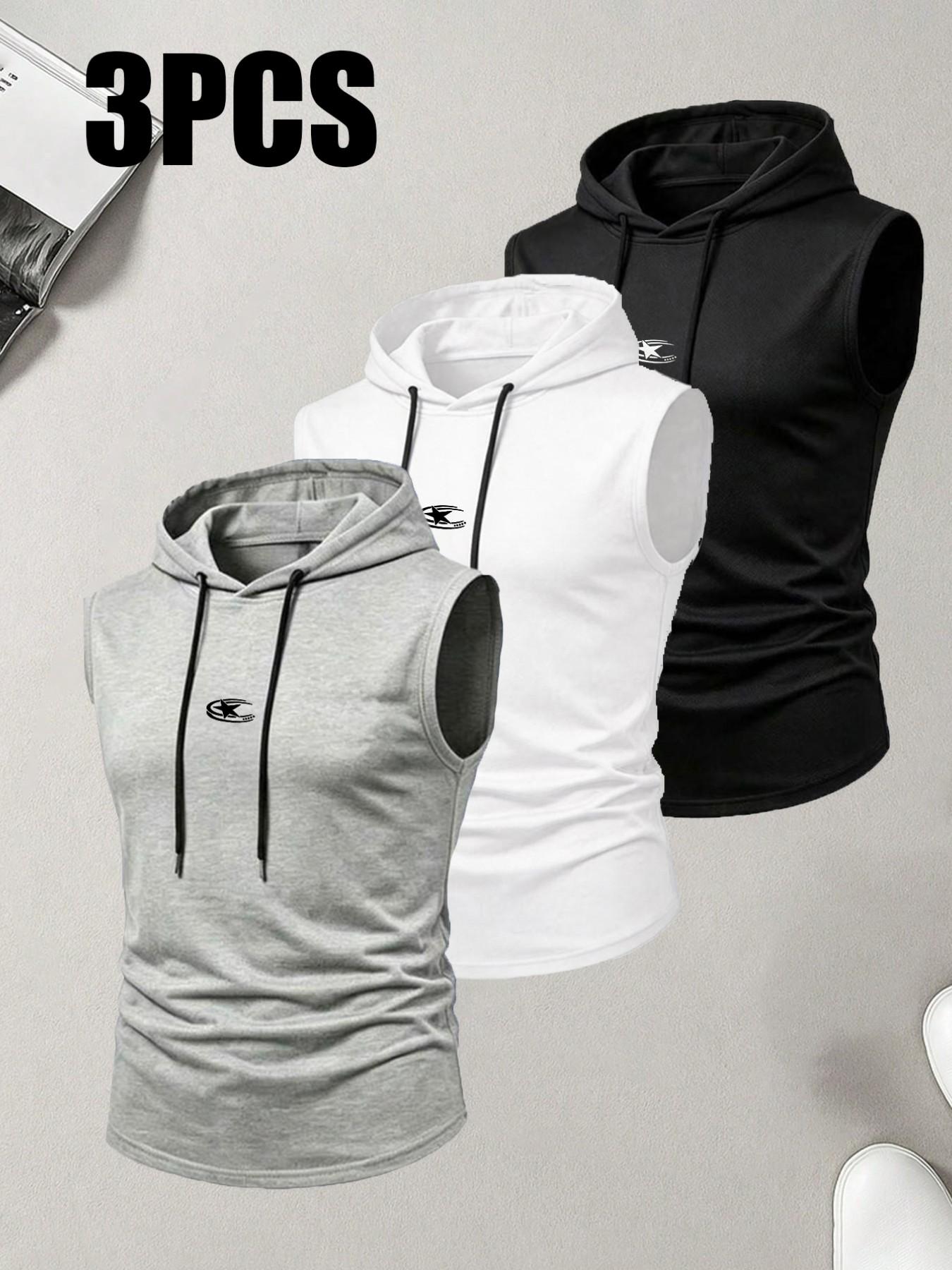 Men's Summer Lightweight Sports Running Fitness Tank Top, Fashion Casual Outdoor Hooded Vest, Comfortable and Stylish Activewear, Casual Gym Vests, Runners Vest