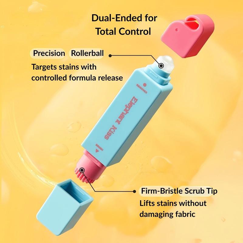 ElephantKiss Double-Action Stain Remover Pen – Instant Spot Cleaner for Clothes, Travel-Size Vegan Formula, Works on Food, Coffee, Wine Stains, Fits in Purses ElephantKiss Double-Action Stain Remover Pen – Instant Spot Cleaner for Clothes, Travel-Size Vegan Formula, Works on Food, Coffee, Wine Stains, Fits in Purses