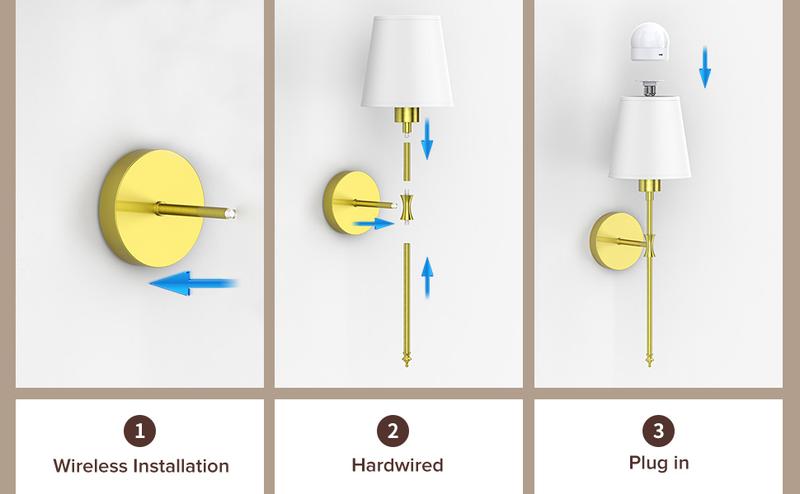 Viyawise Wall Lights Set of 2 with 2 Bulbs, 2 Type-C Cables & 2 Remotes – Battery Operated Wireless Wall Sconces, 9-Color Modes Rechargeable Lamps for Bedroom & Living Room