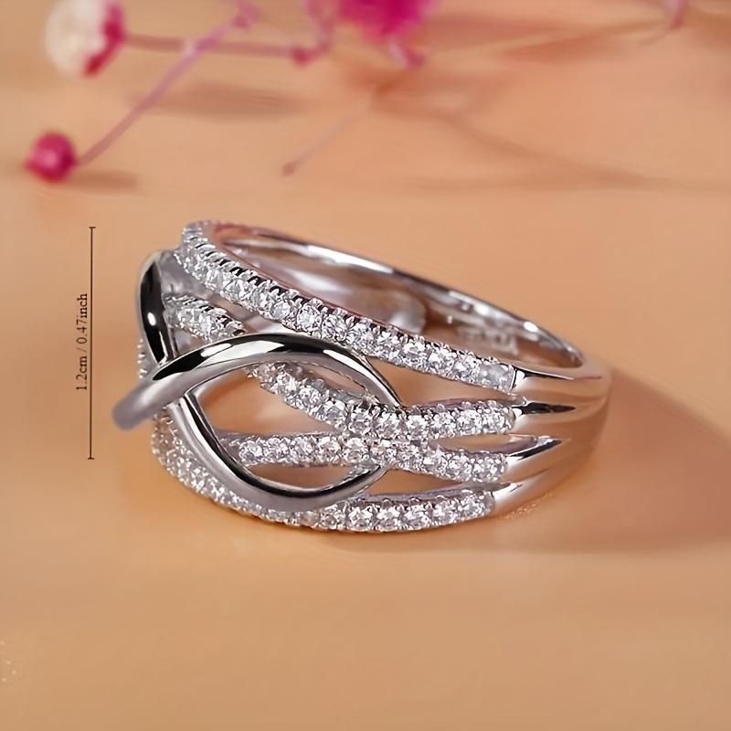 Women's Infinity Symbol Infinity Loop Ring - Cubic Synthetic Zirconia ( CZ) Wedding, April Birthstone Jewelry, Eternal Love Symbol for Engagement, Wedding, Anniversary, Casual Attire - Affordable