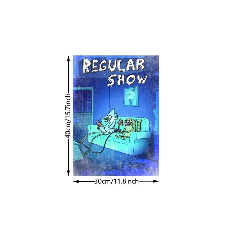 1 piece/set frameless canvas painting print poster, Game Poster art, Regular Show Mordecai and Rigby Gaming, Home wall decor, a perfect gift for Video games loves, ideal gift for bedroom, living room, wall decoration, room decor, Pictures wall decor