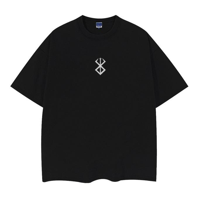 Berserk "Skeleton Knight" Vintage Oversized Tee Anime T-shirt 100% Cotton Original Design DTG Printing baggy  compression  clothes Top Casual Black Man Streetwear Crewneck Menswear Tshirt Gamis