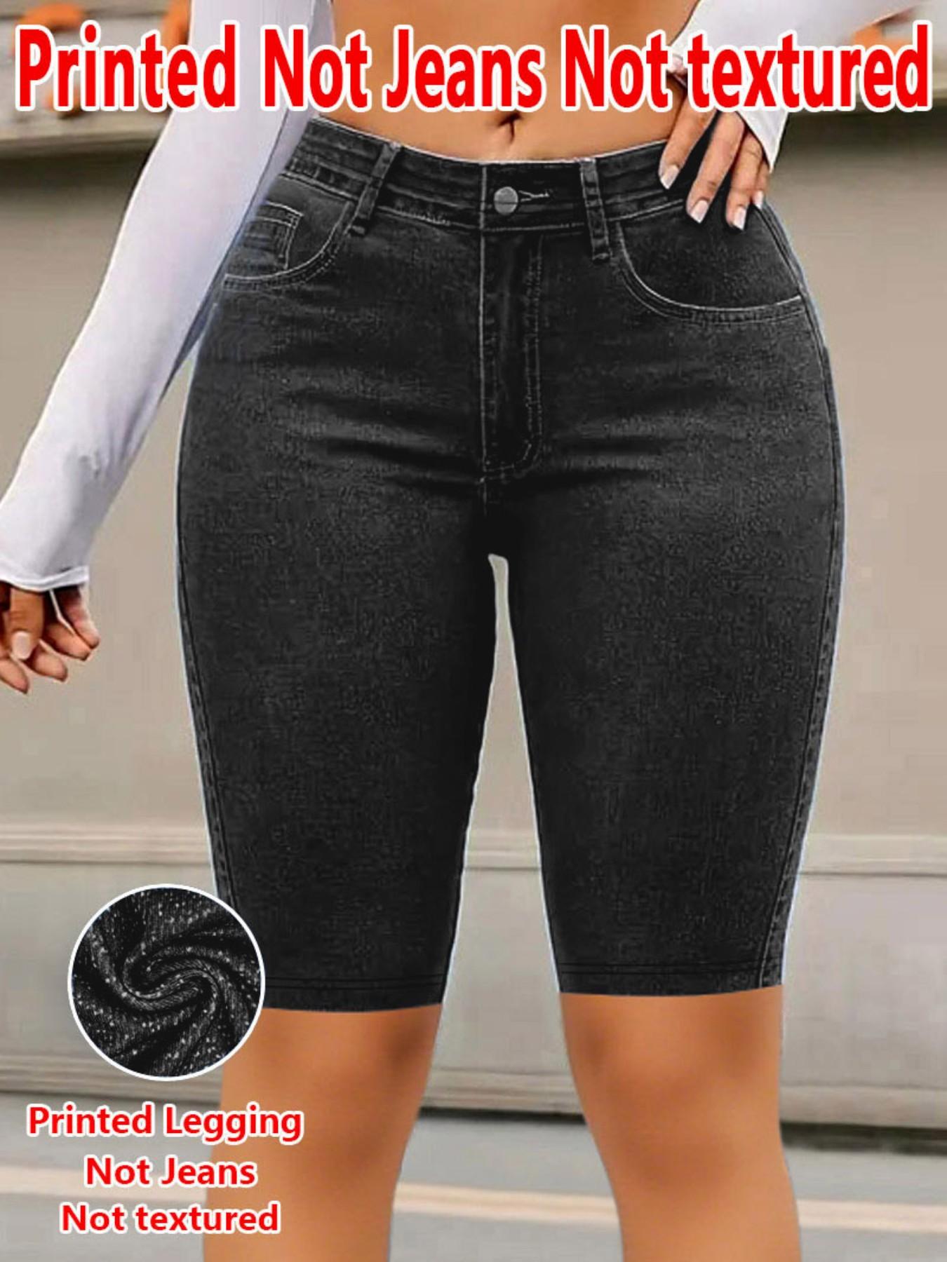 Women's Printed Skinny Leggings, Non-Denim Fabric, Tight-Fitting Design, All-Season Wear, Fashionable Bottoms for Daily Use