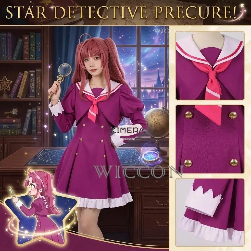 Star Detective Precure Cure Arcana Shadow School Uniform Lolita Princess Dress Woman Girl disfraz mujer sexys outfits