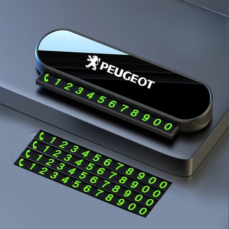 1pc Car Temporary Parking Card, Phone Number Card Plate for Peugeot 408 308 5008, Landtrek 208 3008 2008 Rifter 508 Accessories