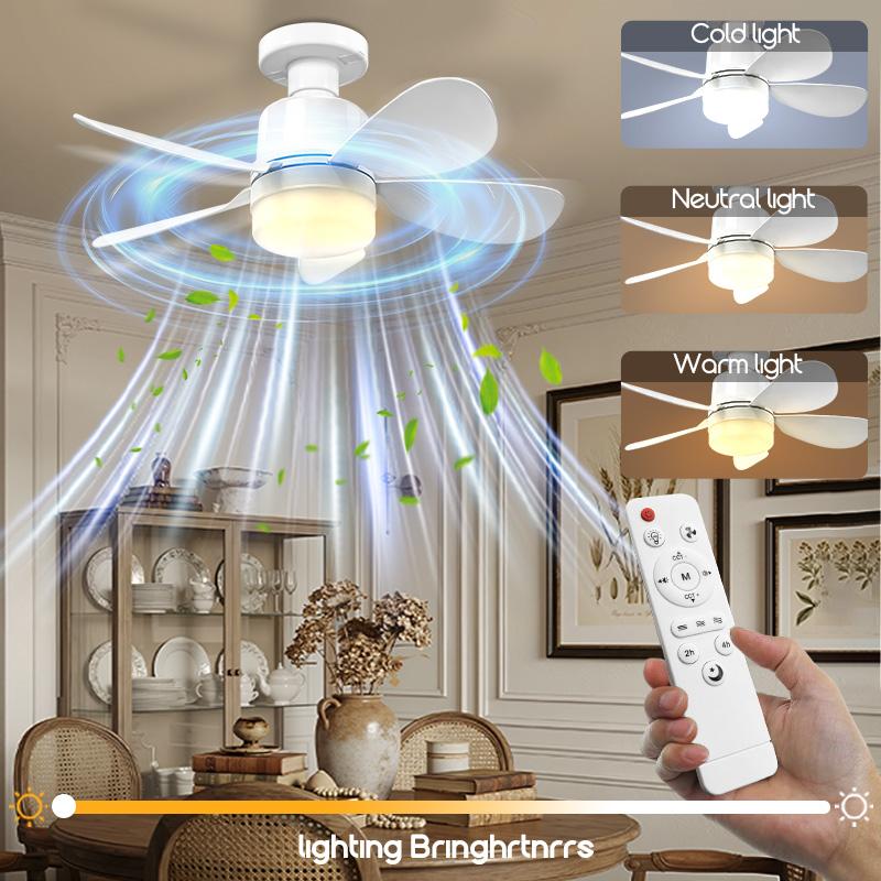 1pc Ceiling Fan Light with Remote Control, Dimmable LED Ceiling Fan with Remote Control, Adjustable Wind Speed, 3-Color Temperature (Cool, Warm, Natural), suitable for bedrooms, kitchens, and living rooms, and is dimmable, Dimmable Warm White