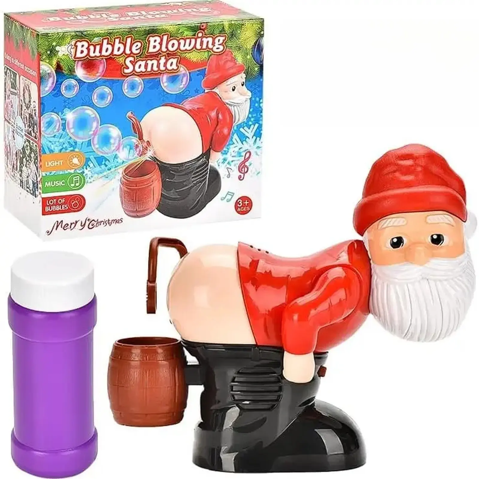 Seasonal Themed Light & Sound Bubble Dispensing Toy, Funny Animated Figure Bubble Maker with Audio Effects, Novelty Play Set for Kids Party Entertainment