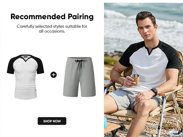 JMIERR Mens Muscle Slim T Shirt V-Neck Longline Henley Shirt Gym Workout Athletic Tee Shirts, men gifts