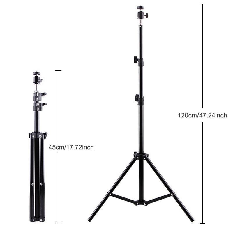 Portable Projector Stand, 120cm Retractable Universal Floor Tripod, Adjustable 1/4 Screw Mount for Cameras & Traveling Devices