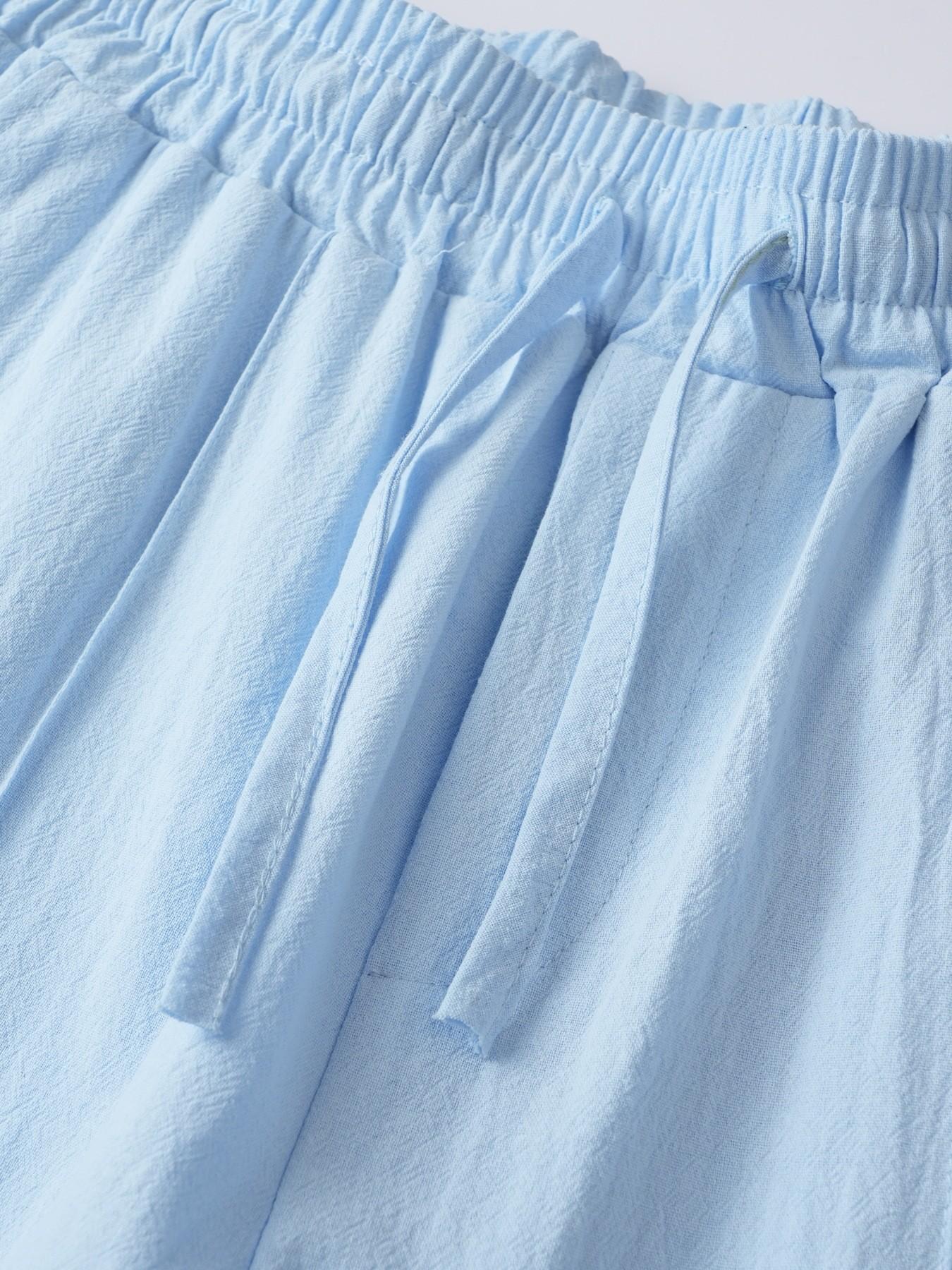 Men's Summer Casual Straight Leg Linen Pants, Regular Fit, Waist Drawstring Design, Perfect for Beach Vacation, Versatile, Breathable and Comfortable