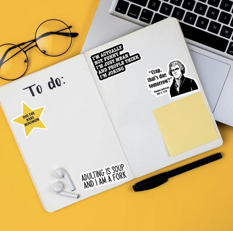 130PCS Funny Saying Sticker Pack - Snarky, Sarcastic Bold Humor Vinyl Waterproof Meme stickers for laptop, computer, water bottle, ipad, phones bumper folding  chair sticker pack