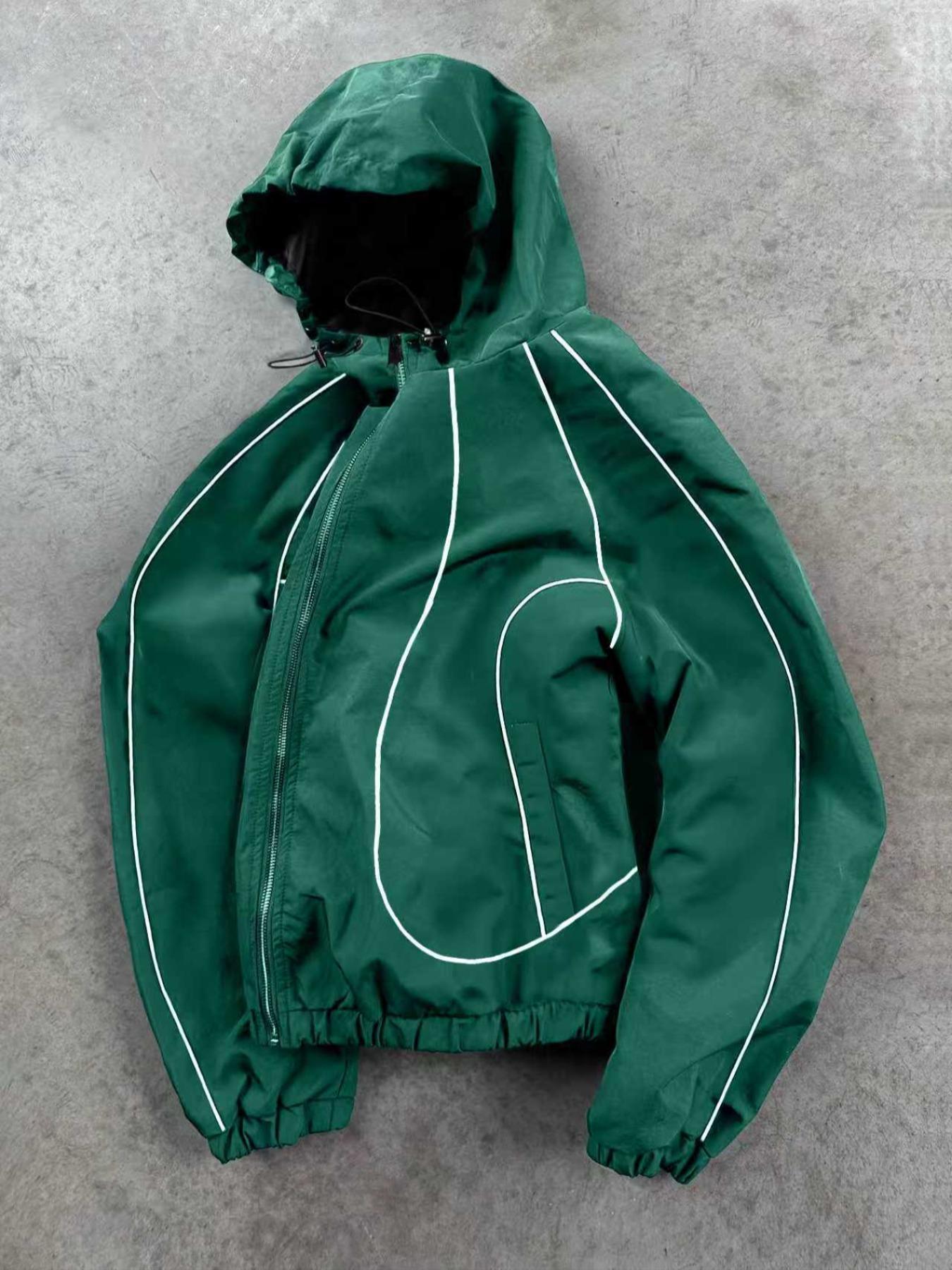 Men's Windproof Waterproof Jacket, Breathable Outdoor Hiking Coat, Foldable Hat Design, Lightweight Durable, All-Weather Use, Outdoor Sports Jacket, Sports Hooded Jacket, Hooded Athletic Coat, Outdoor Wear