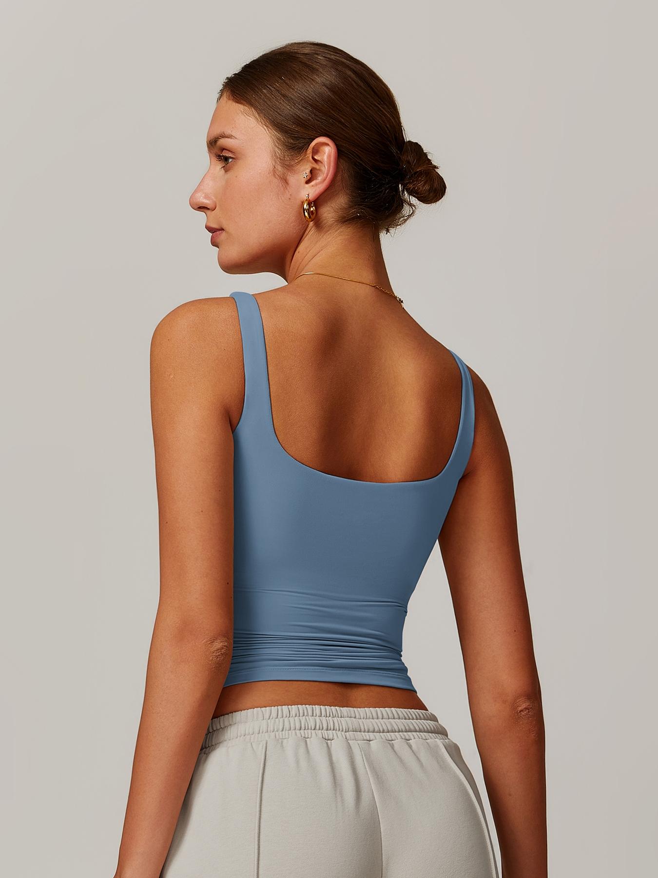 Women's Solid Color Sports Tank Top, Tight Sports Vest, Casual Comfy Breathable Sleeveless Sports Top for Yoga Gym Workout Running, Ladies Sportswear for All Seasons Women's Solid Color Sports Tank Top, Tight Sports Vest, Casual Comfy Breathable Sleeveless Sports Top for Yoga Gym Workout Running, Ladies Sportswear for All Seasons