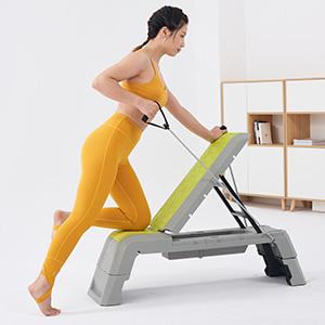 leikefitness Multifunctional Aerobic Deck with Cord Workout Platform Adjustable Dumbbell Bench Weight Bench Professional Fitness Equipment