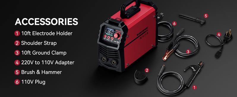 ARCCAPTAIN ARC160 110V/220V Stick Welder, [Large LED Display] 160Amp ARC Welding Machine with Synergic Control, IGBT Inverter Portable MMA Welder Machine with Lift Tig Hot Start, Arc force and Anti-Stick