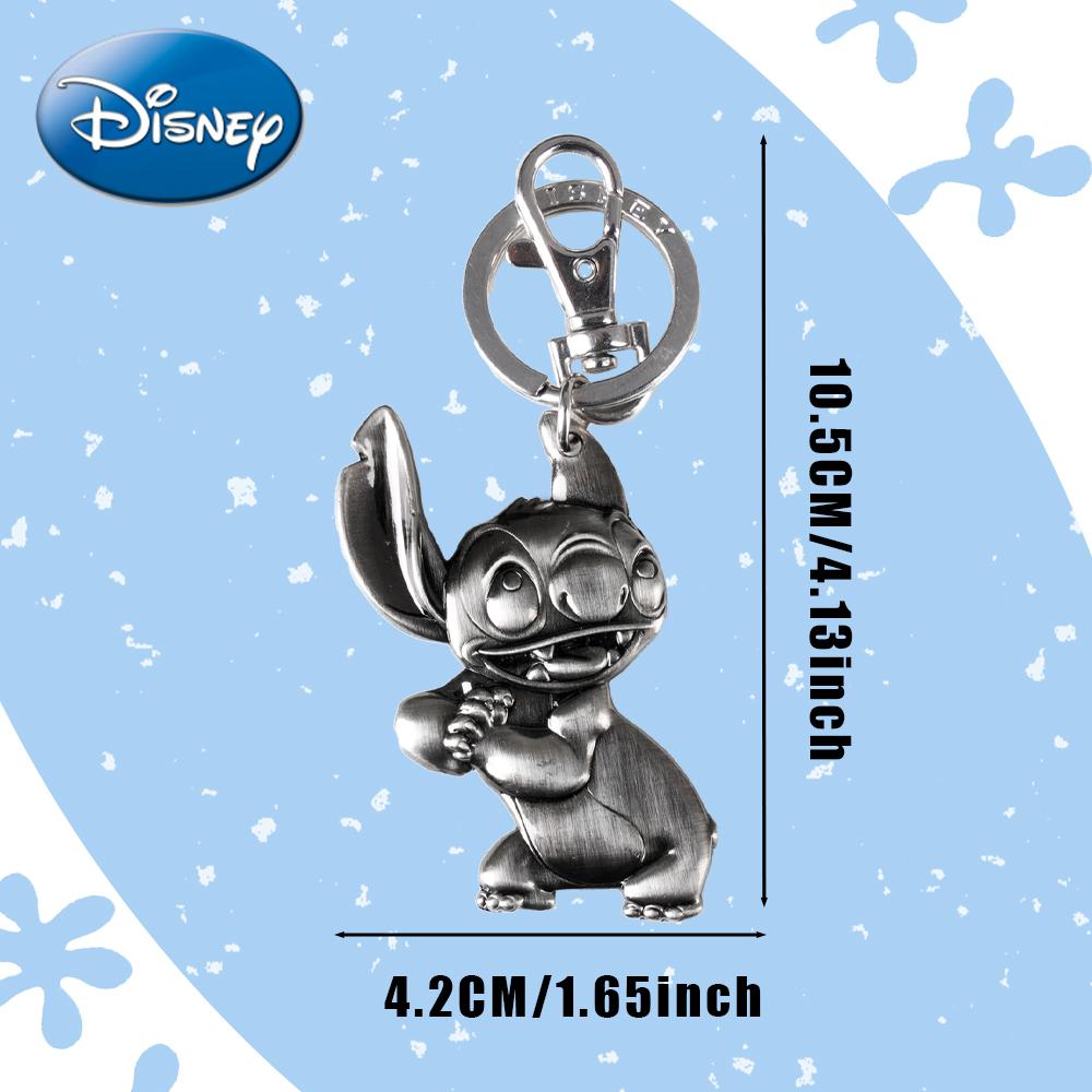 Disney Officially Licensed Stitch Pewter Keyring Metal Keychain for Family and Friends Funny anniversaries Valentine's Birthday Christmas Day Gifts