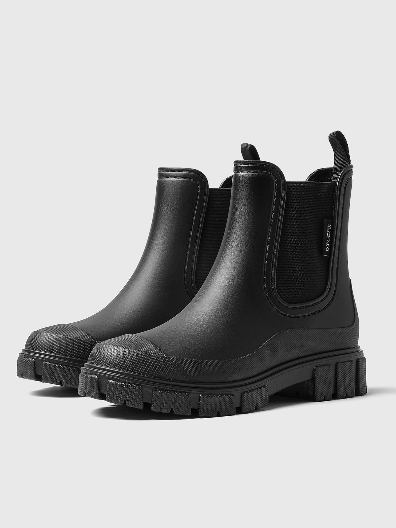 Women's Fashionable Waterproof Non-slip Rain Boots, Casual Comfortable Slip-on Boots, Perfect for Students and Outdoor Sports, Daily Wear Boots, Slip Resistant Boots, Round Toe Boot, Waterproof Footwear