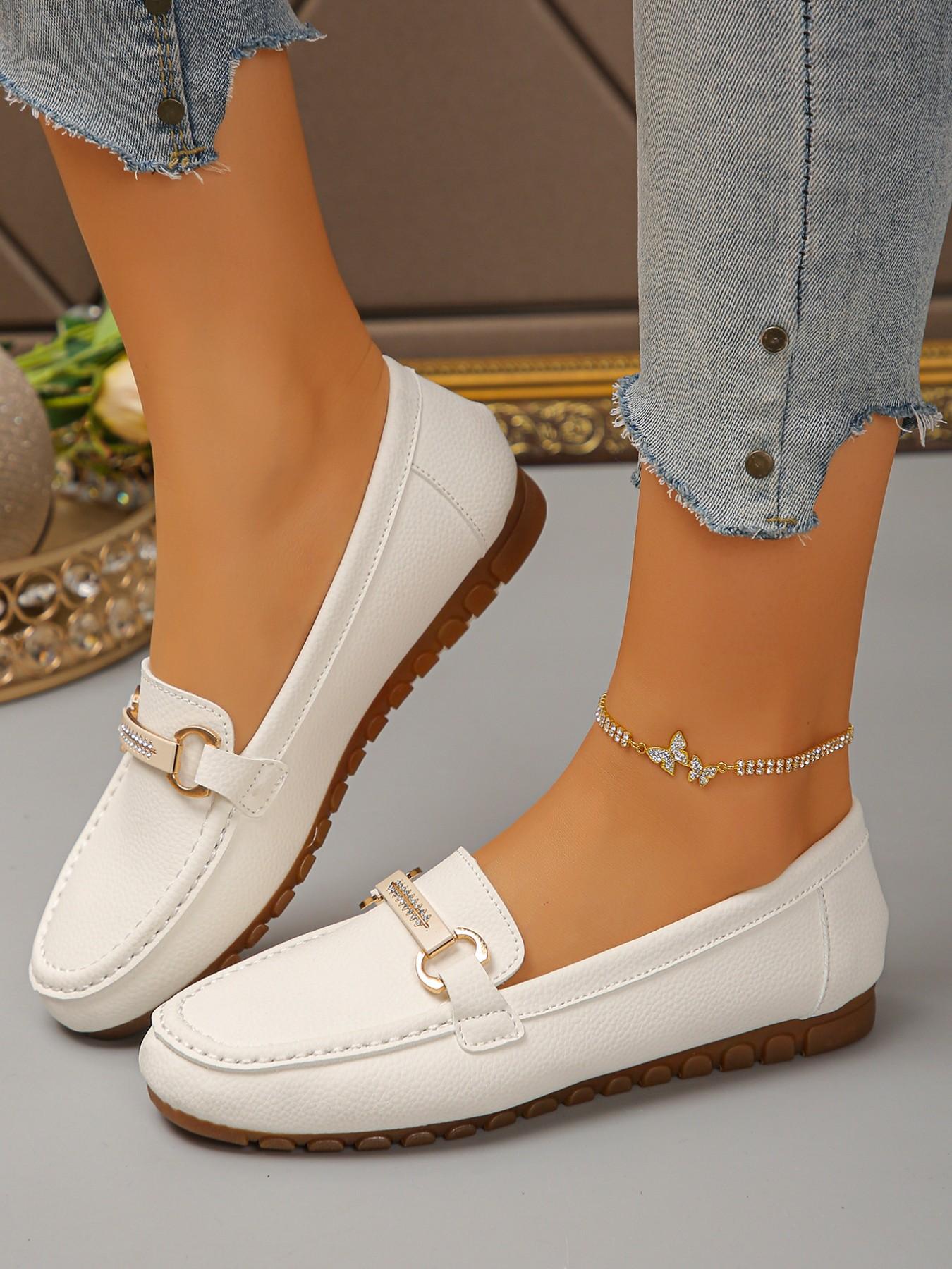 Women's Fashion Leopard Print Round Toe Low Top Design PU Leather Buckle Oxford Shoes, Soft Rubber Sole, Slip-On, Multi-Color Options