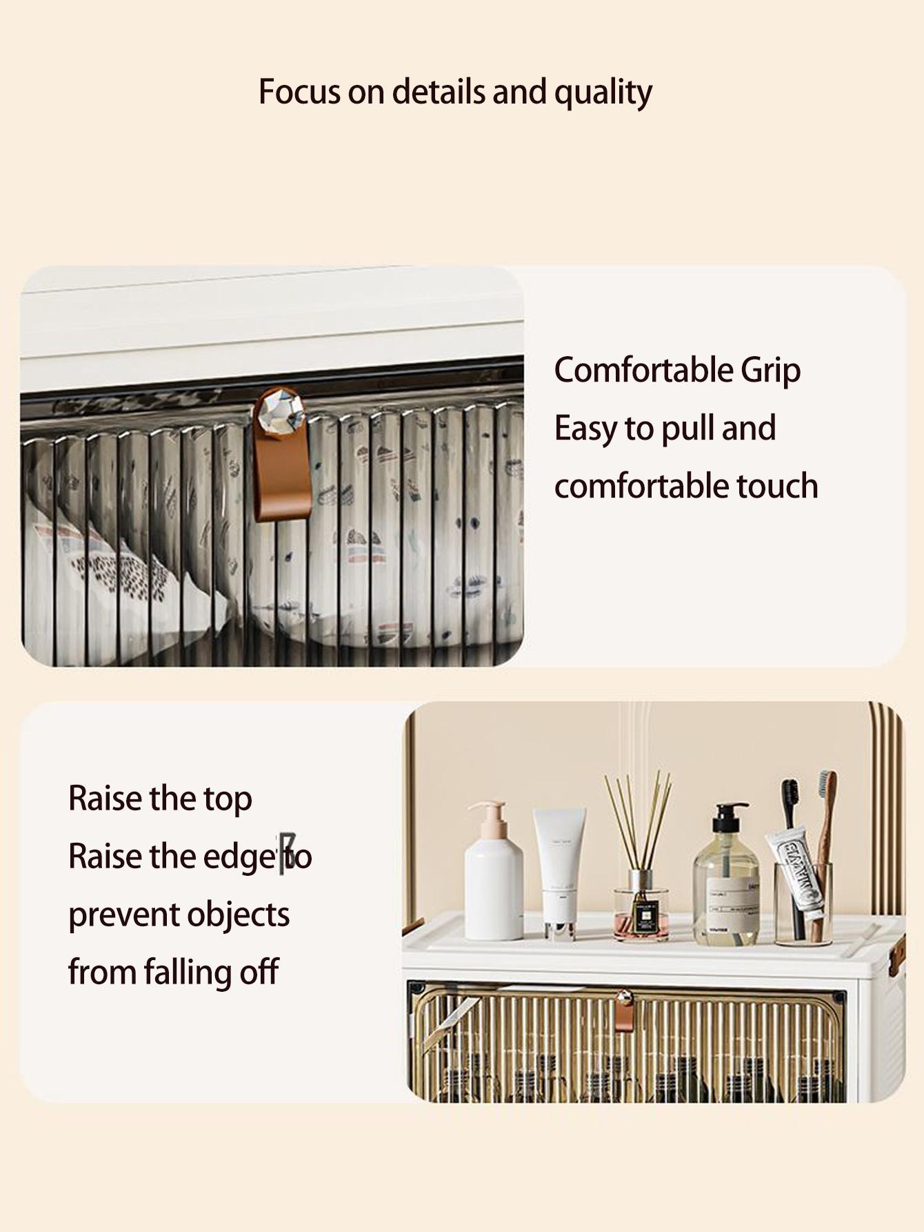 Large Capacity Foldable Storage Box, Collapsible Storage Box, Plastic Mobile Wardrobe Organizer, Clothes Sorting Cabinet, Space-Saving Design for Home Use