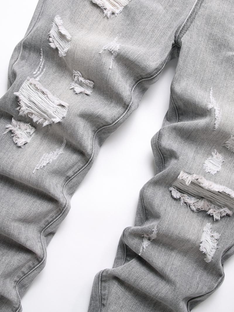 Men's Classic Basic Grey Trouser, Fashion Street Style Breathable And Comfortable Jeans, Autumn Denim Pants Suitable For Various Occasions To Wear