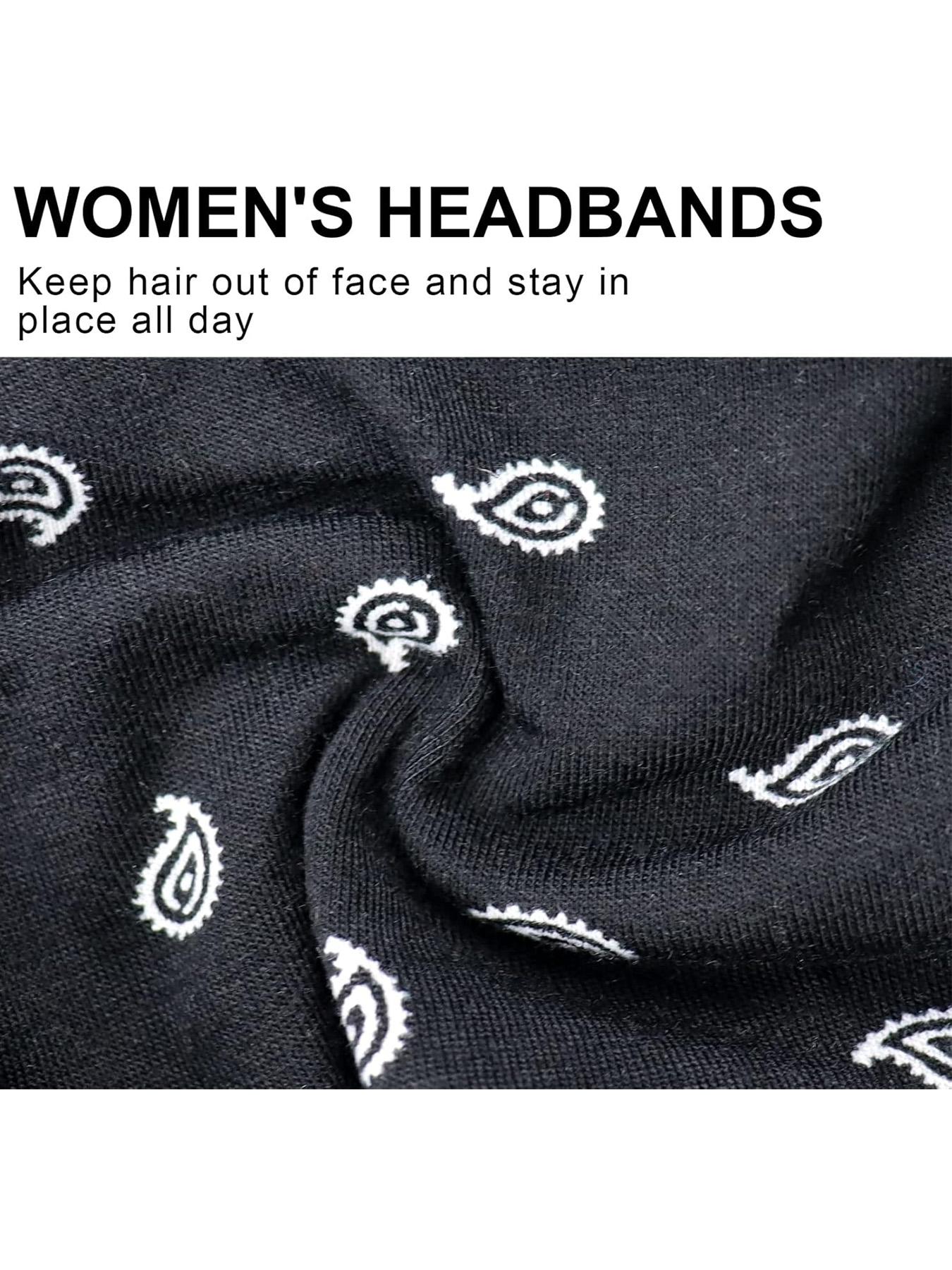6pcs Boho Fashion Leopard Print Cross Hairbands Set, Comfortable Elastic Workout Headbands for Running Yoga Party Daily Wear, Zigzag Headband