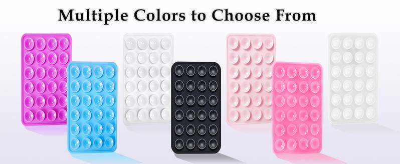 2Pack Silicone Phone Sticky Grip, Suction Phone Case Mount for iPhone and Android, Hands-Free Sticky Cell Phone Grip, Mobile Fidget Mirror Holder for Selfies and Videos