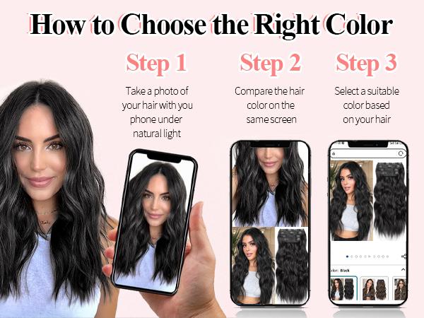 Fxmongyi Clip-in Hair Extensions 24/20 inch Synthetic Long Wavy 4PCS Thick Hairpieces Double Weft Natural Hair Extensions for Women