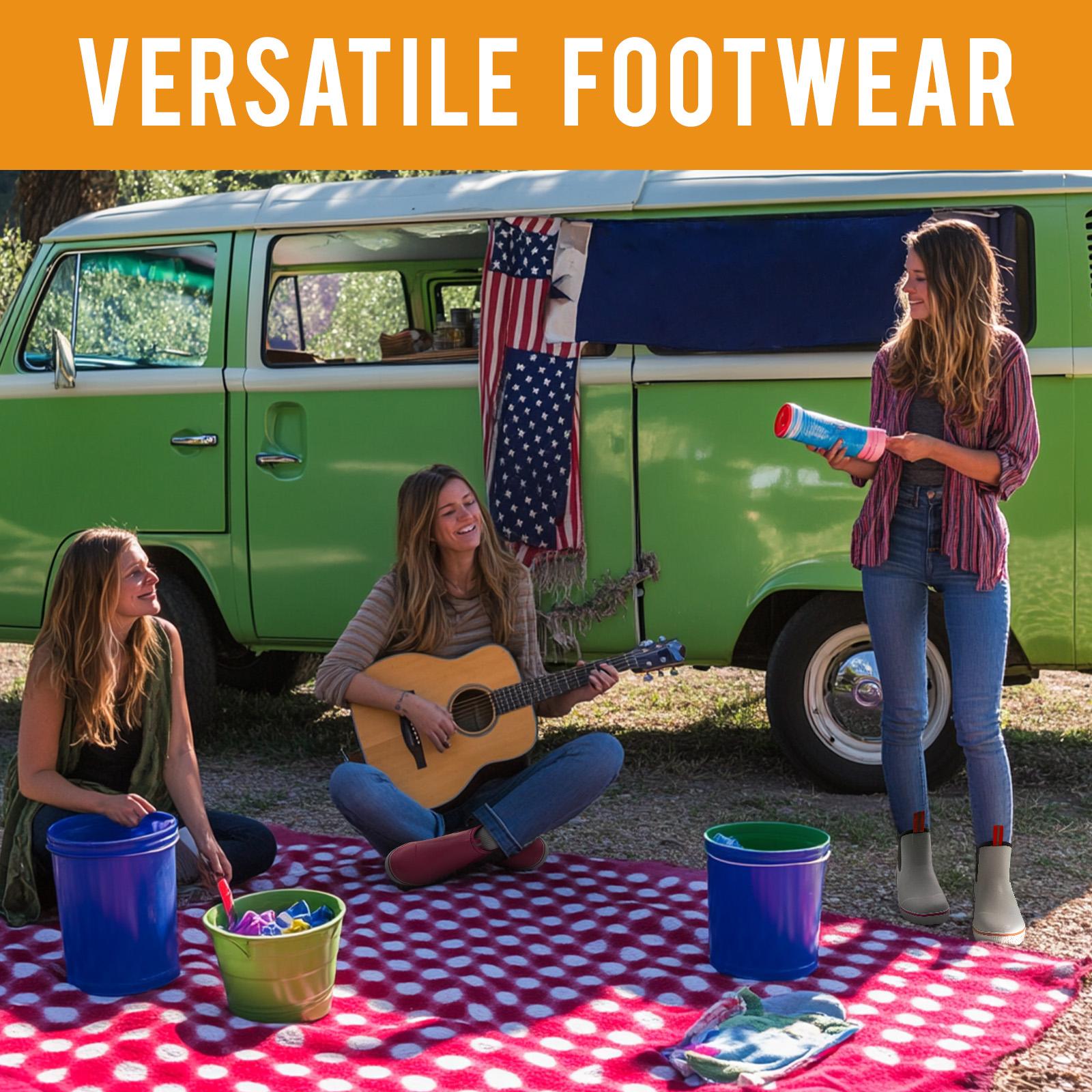 Furuian Women's  Deck Boots work shoes Rain Boots Waterproof&Non-slip Winter boots girl boots Fashionable Ankle Booties  Fishing Gardening Farm Boots Slip On Neoprene Rubber Footwear Chelsea Boots Women boots for Gardening Fishing Boating Camping Sailing