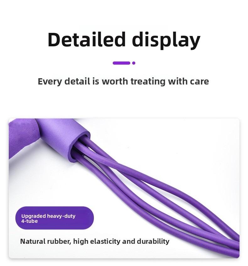 Home Fitness Equipment: 4-Tube Resistance Bands Yoga Pedal Puller, Stretching and Exercise Tool, Leg Muscle Strengthening Device