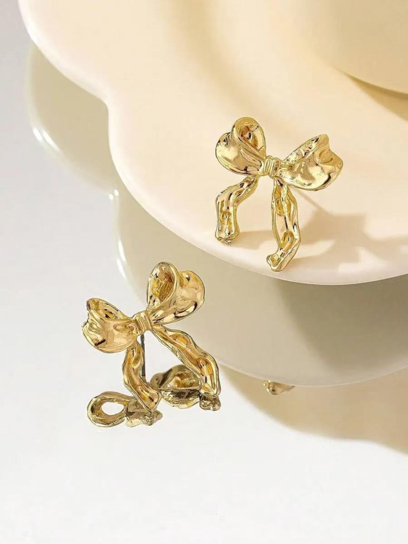 Elegant Bowknot Earrings for Women, Simple & Lightweight Design, Hypoallergenic, Perfect for Daily Wear, Dates, Parties, Birthday Gift, Elegant Minimalist Earrings