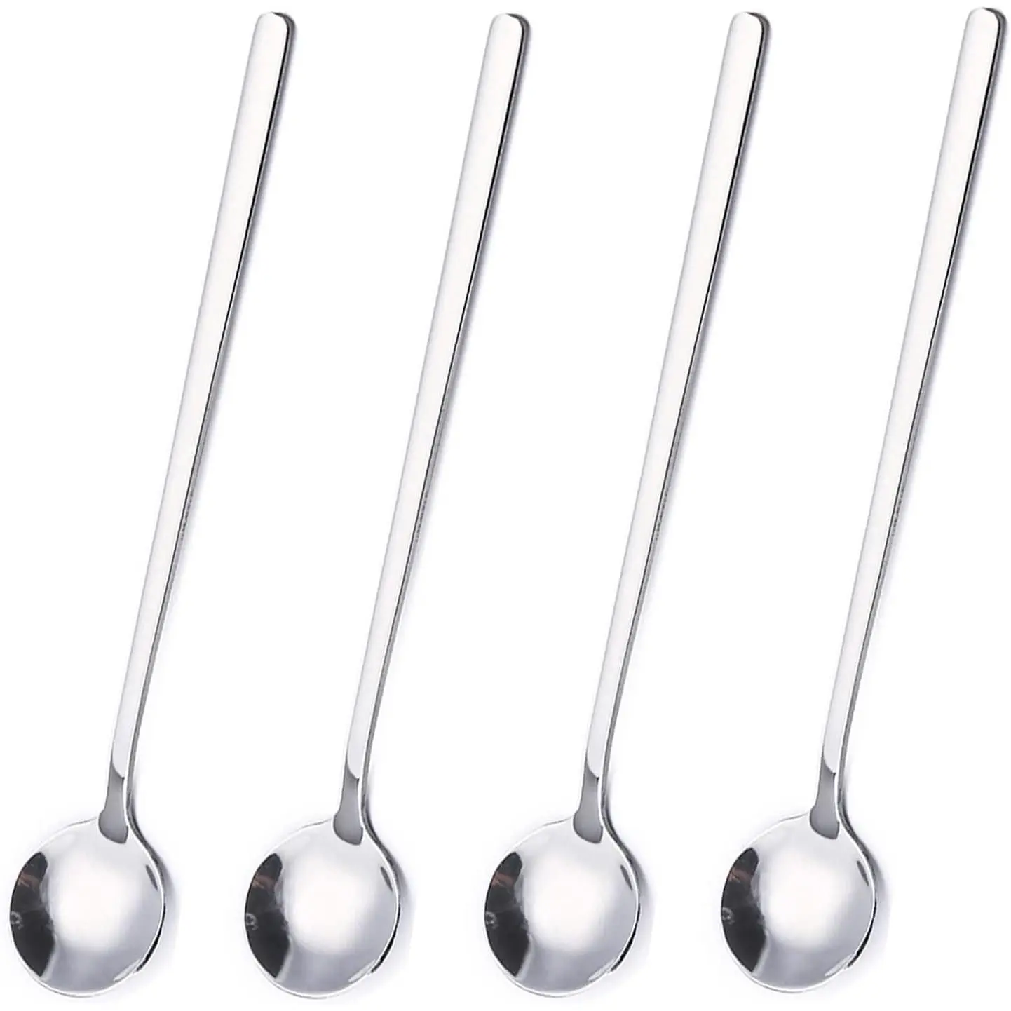 Stainless Steel Stirring Utensils, 4-Pack 6.7in Silver Spoons for Coffee, Tea, Dessert