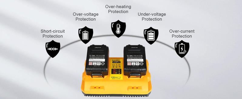 Amityke DCB102 Battery Charger Station Replacement for Dewalt Compatible with 12V/20V Max Battery