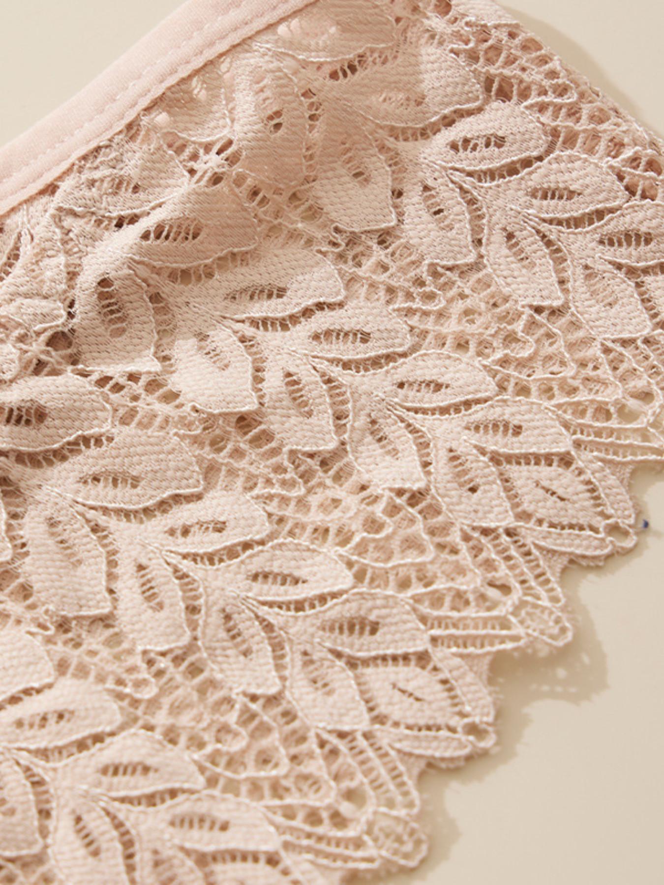 5-Pack Women's Underwear, Sexy Bow Design, Peach Butt Soft Lace Breathable Mesh, Comfortable Mid-Waist Triangle Panties, Valentine's Day Gift