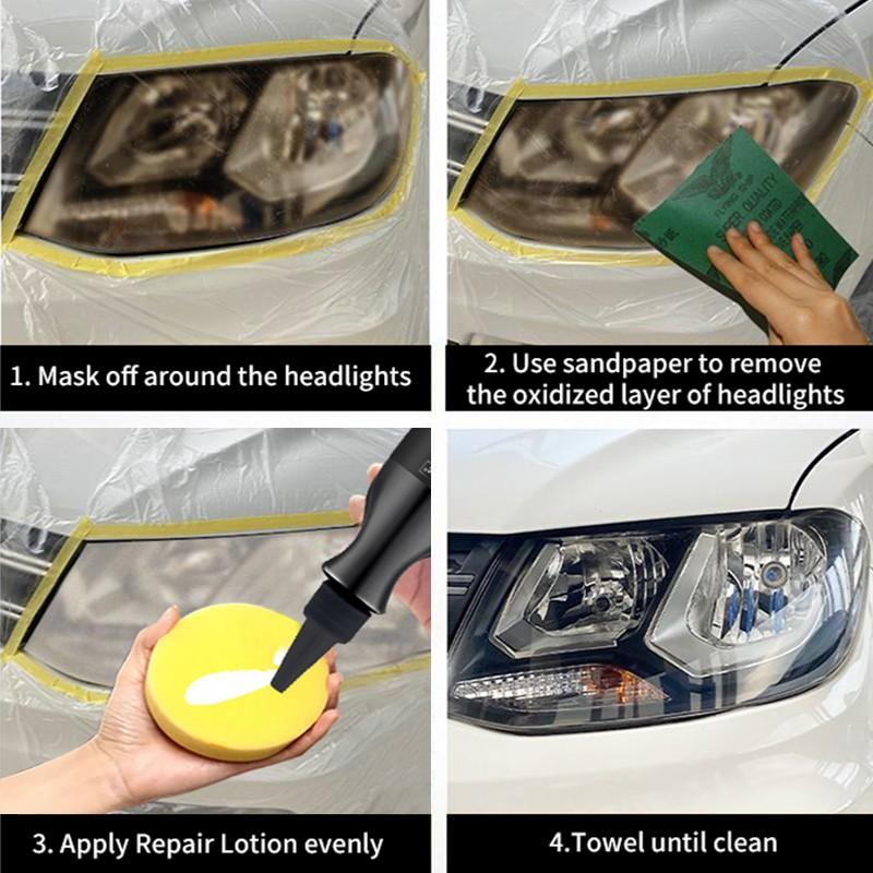 Jstree Car Headlight Renewal Repair Liquid, Yellowing Aging Polishing Refresher 100ML, Automotive Light Restoration Solution