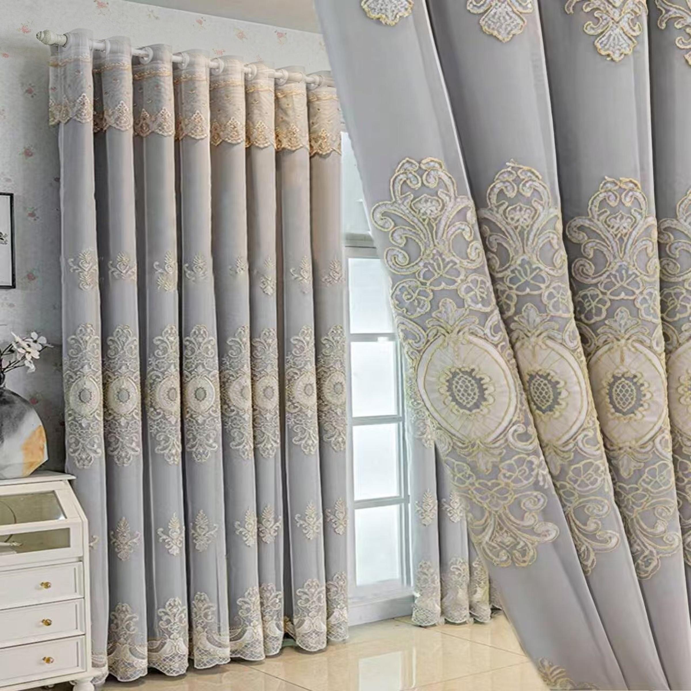 1pc European Luxury Double Layer Sheer Curtain, Princess Style, Light Blocking, Suitable for Kids Room, Living Room, Bedroom