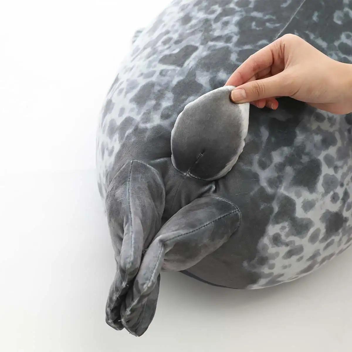 Unisex 3D Chubby Round Pure Cotton Soft Plush Seal Pillow Toy, Movie-TV Themed Stuffed Animal Throw Cushion, Ideal Sleeping Gift for Kids, Seal Toy