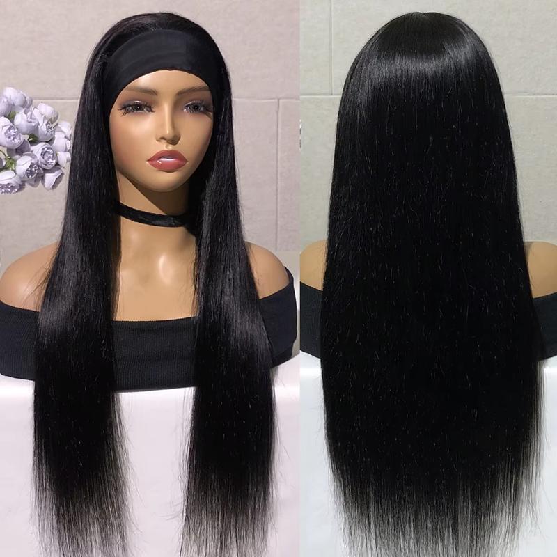 Bling Hair Straight Human Hair Natural Color Headband Human Hair Wigs Glueless Straight/Body Wave  Human Hair Wigs For Women