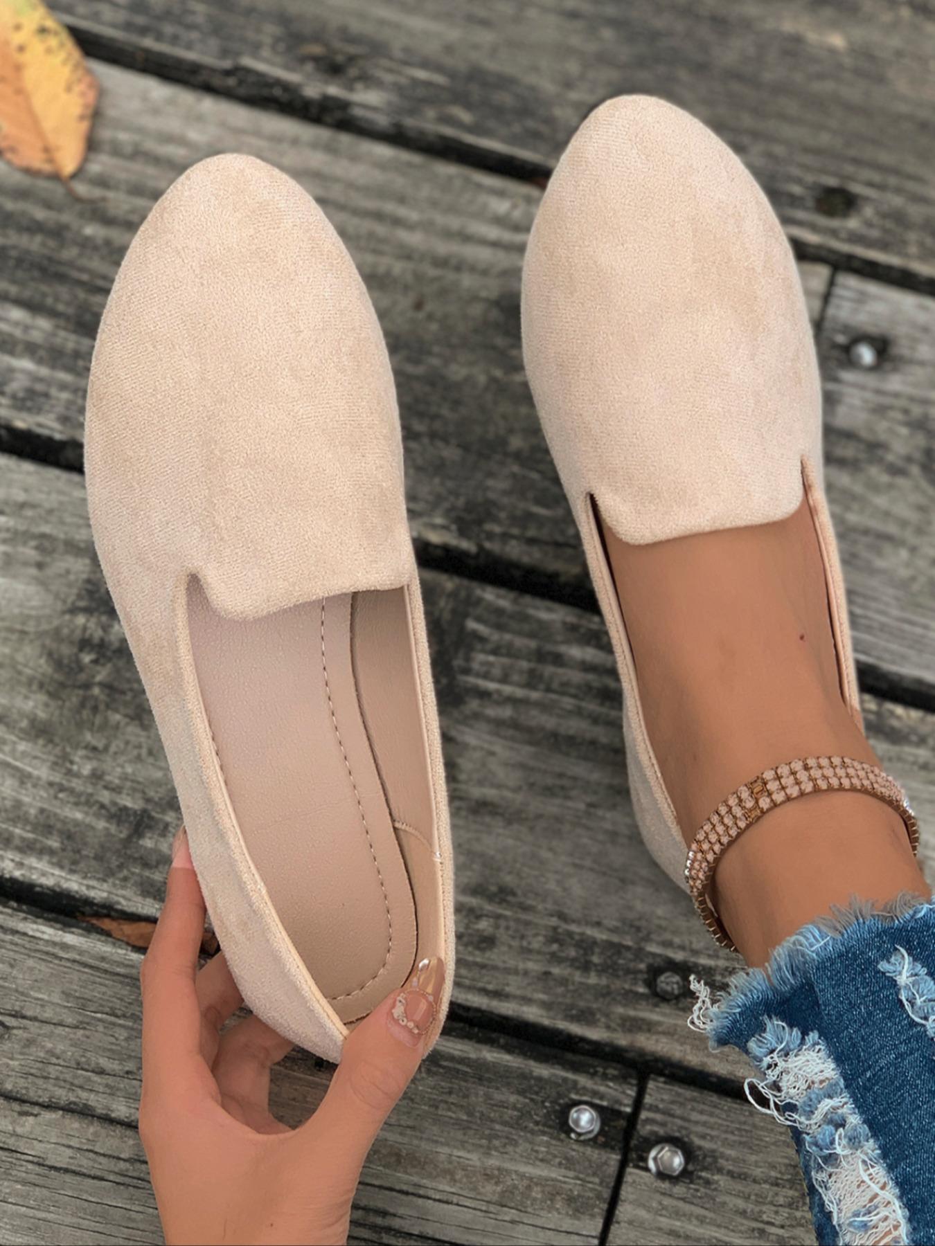 Women's Solid Color Pointed Toe Flats, Soft Sole Comfortable Slip-On Casual Shoes, Versatile Commuter Shoes for Work and Daily Wear