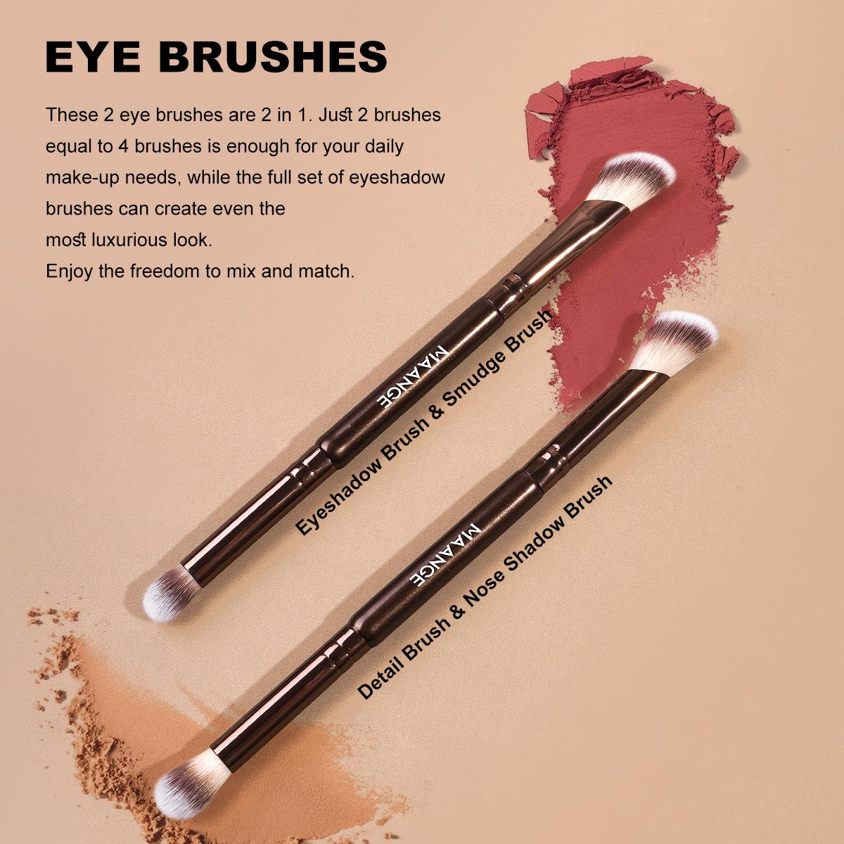 MAANGE 18pcs Professional Makeup Brushes Set, Brush Makeup Kit, Foundation Brush Contour Brush Concealer Brush Tapered Brush Nose Contour Brush Eyeshadow Brush Smudge Brush Detail Brush Eyebrow Brush Eyeliner Brush, Perfect Gift for Beauty Enthusiasts