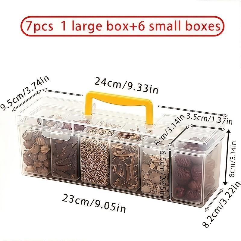 7pcs Storage Boxes Set, Transparent PP Material, Stackable & Reusable, Ideal for Kitchen, Fridge, Pantry, Food Organization