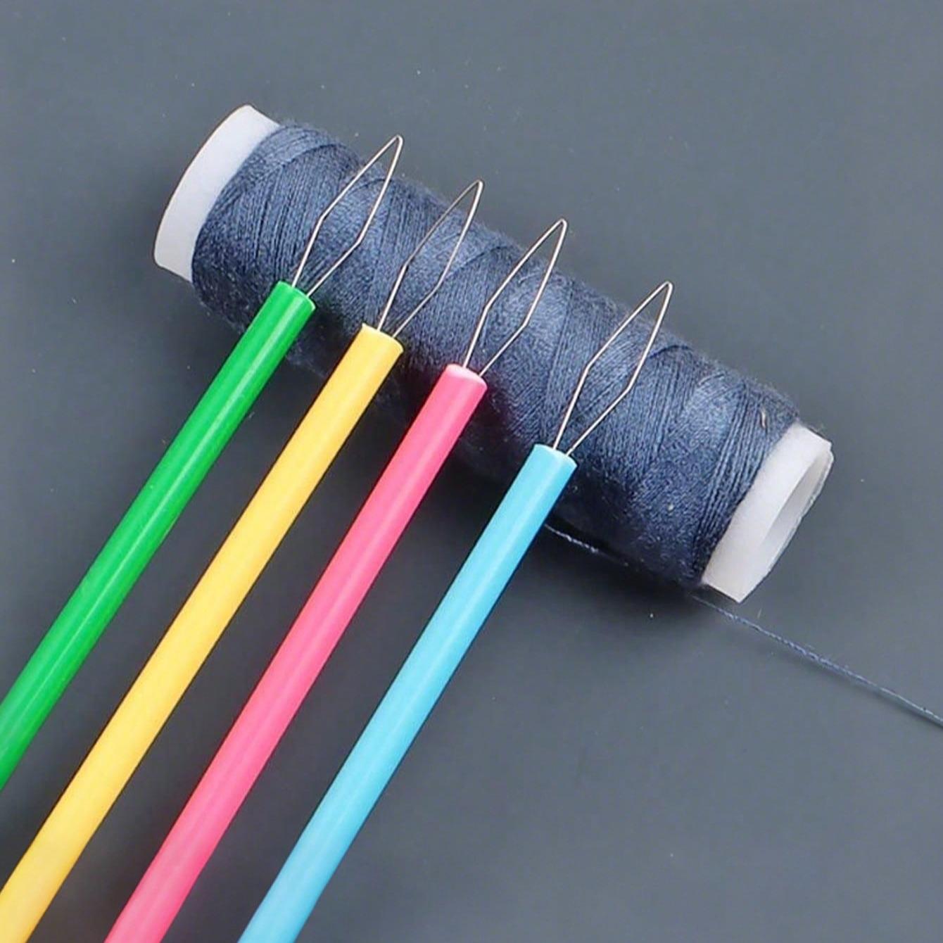 Plastic Beading Tool Set, Round Needle Threader for DIY Jewelry Making, Durable Sewing Kit for Seniors, Random Colors, Perfect Gift, Sewing Supplies Crafts